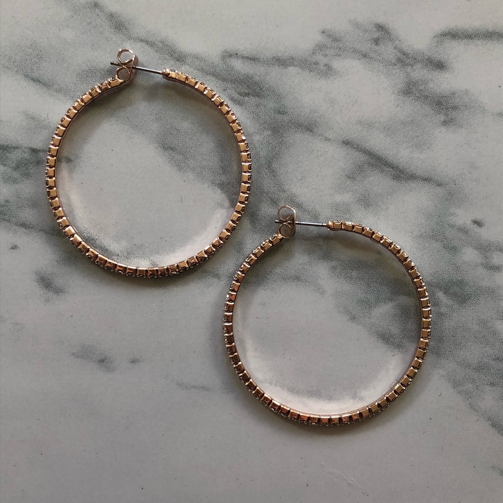 Rose hoop earrings